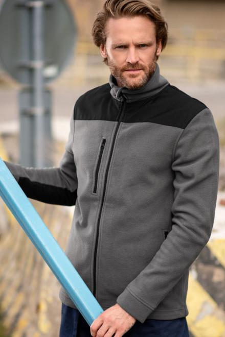 Giacca in pile caldo unisex, grigio acciaio, L