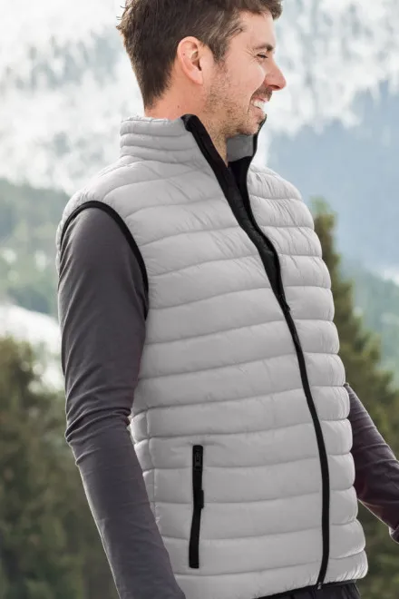 Gilet trapuntato da uomo, grigio argento