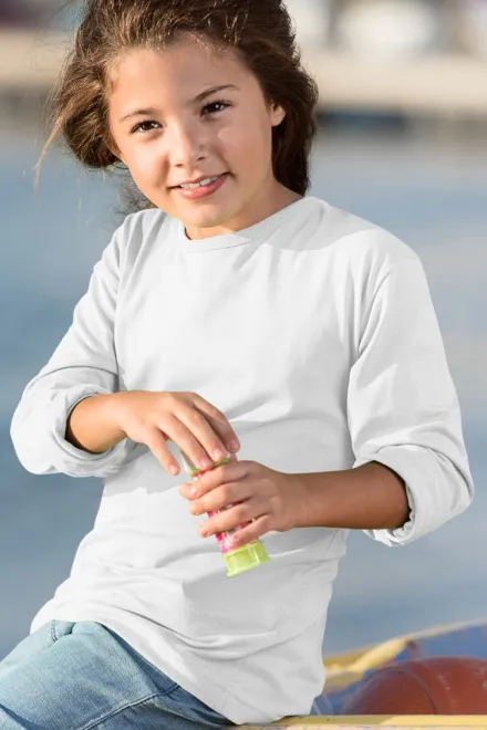 Maglietta a maniche lunghe per bambini, bianco