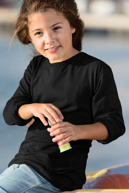 Maglietta A Maniche Lunghe FGUUTYM Per Bambini – Tinta Unita, Casual, Girocollo, Taglia 86 (1-9 Anni)