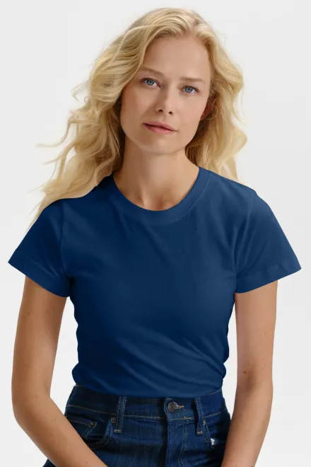 Maglietta semplice da donna, blu notte