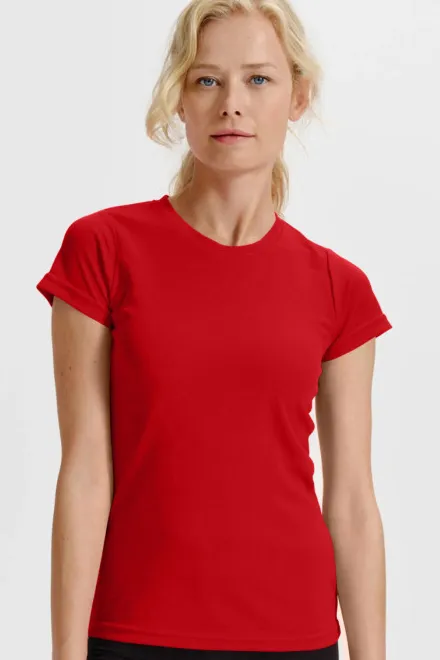 Maglietta sportiva da donna, rosso