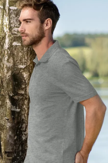 Polo semplice da uomo, marmo grigio scuro