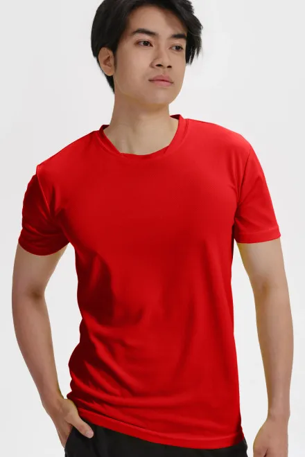 T-shirt con scollo asimmetrico, rosso