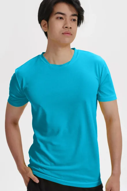 T-shirt con scollo asimmetrico, turchese