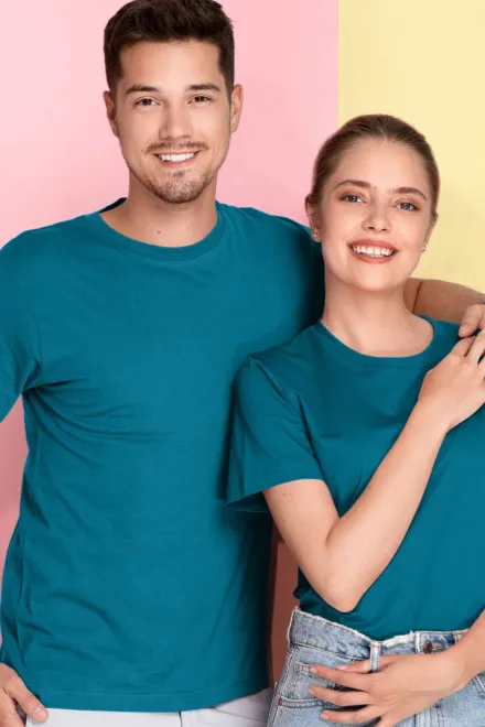 T-shirt leggera con maniche corte, petrol blue