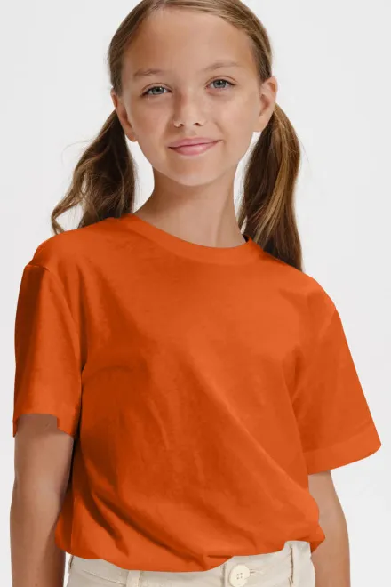 T-shirt semplice per bambini, arancia