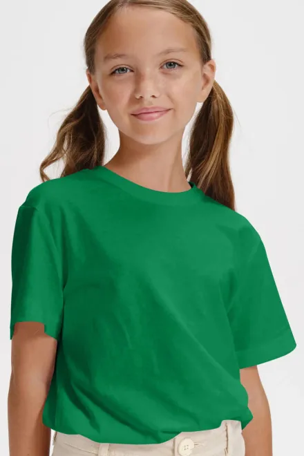 T-shirt semplice per bambini, erba verde
