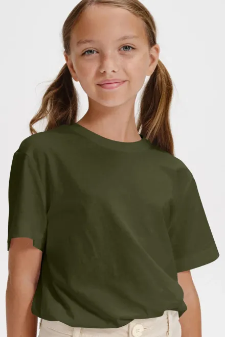 T-shirt semplice per bambini, military