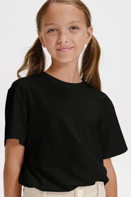 T-shirt semplice per bambini, nero