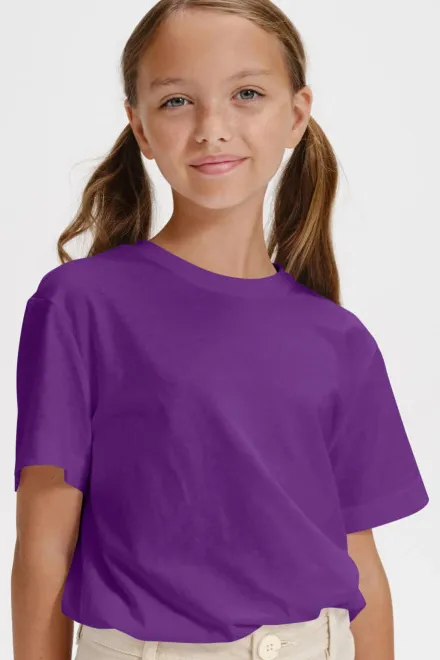 T-shirt semplice per bambini, viola