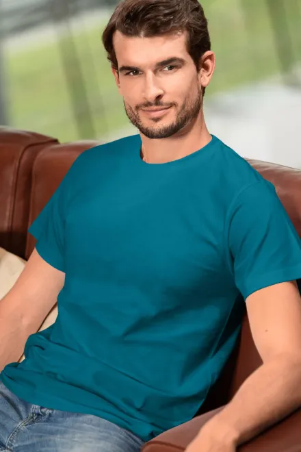 T-shirt unisex più pesante, turchese scuro