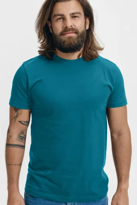 T-shirt unisex più pesante, turchese scuro