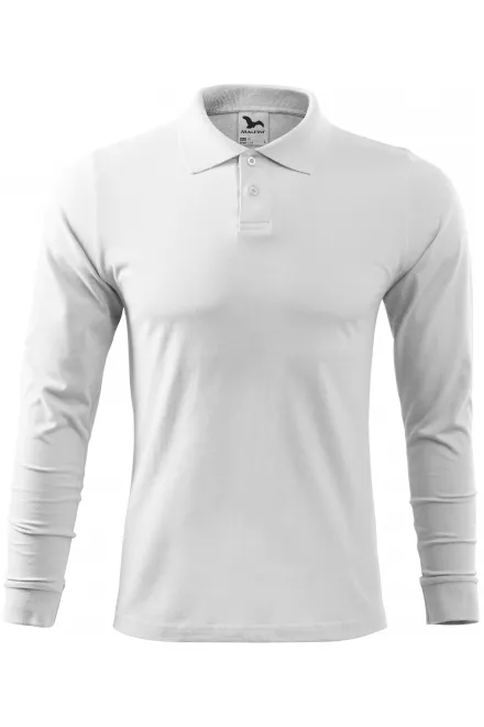 Polo a manica lunga da uomo - bianco, XL