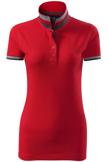 Polo da donna con colletto alzato - formula red, XL