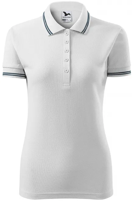 Polo donna a contrasto - bianco, S