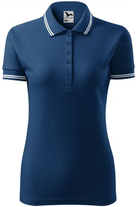 Polo donna a contrasto - blu notte, S