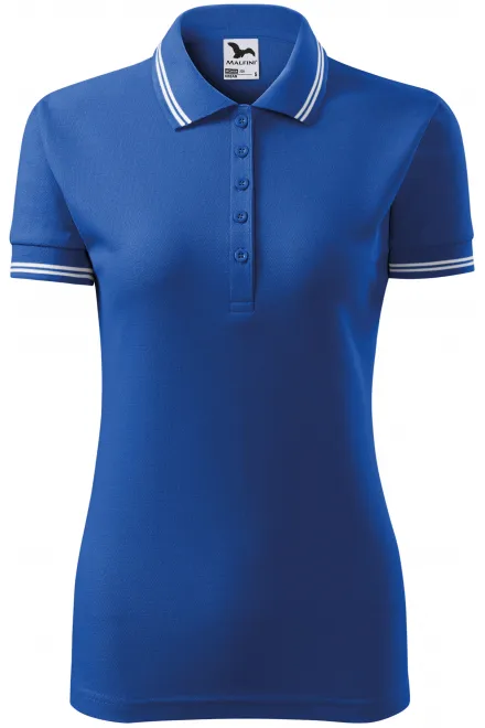 Polo donna a contrasto - blu reale, S