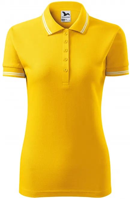 Polo donna a contrasto - giallo, S