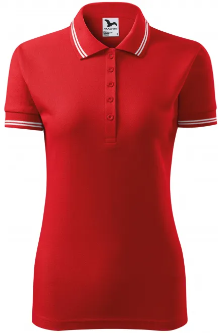 Polo donna a contrasto - rosso, S