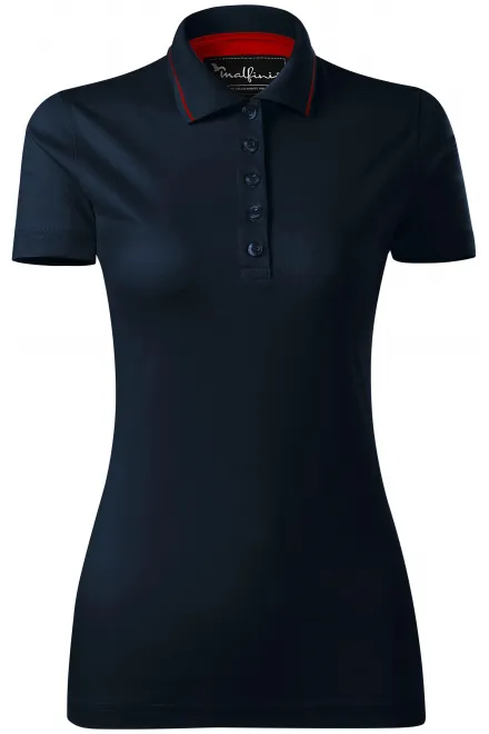 Polo donna elegante mercerizzata - blu scuro, XS