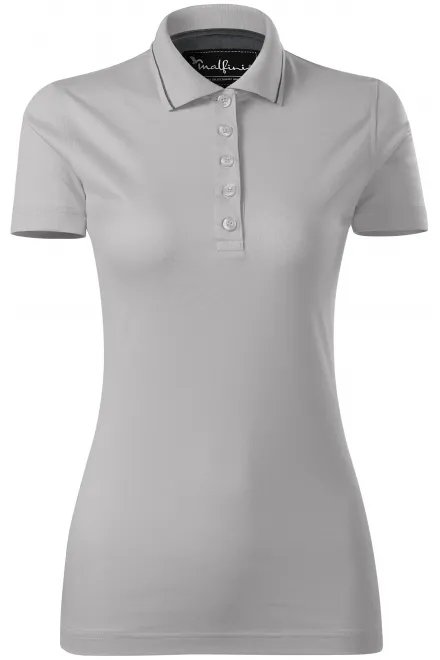 Polo donna elegante mercerizzata - grigio argento, XS