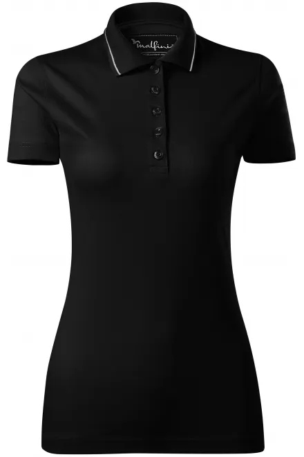 Polo donna elegante mercerizzata - nero, XS