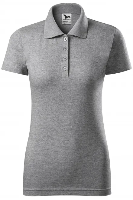 Polo donna slim fit - marmo grigio scuro, XS