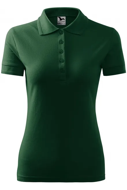 Polo elegante da donna - verde bottiglia, S
