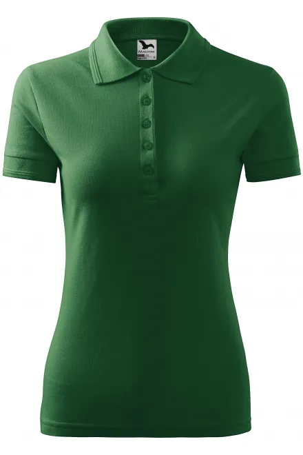 Polo elegante da donna - verde bottiglia, S