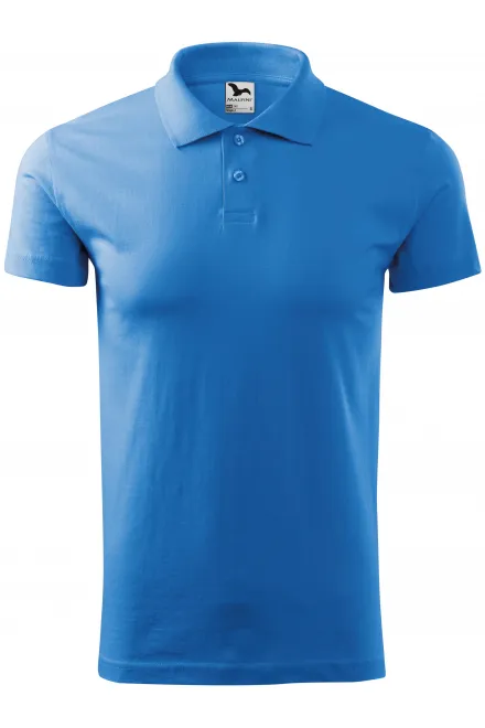 Polo semplice da uomo - azzurro, L