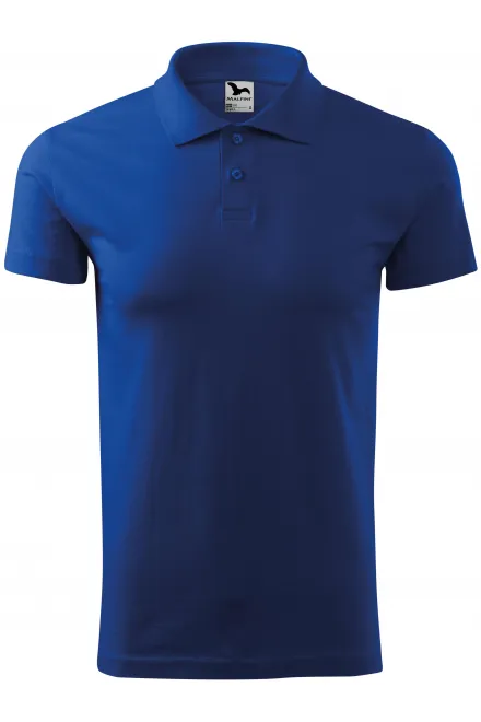 Polo semplice da uomo - blu reale, L