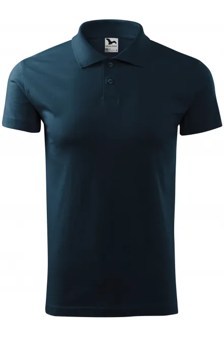 Polo semplice da uomo - blu scuro, L