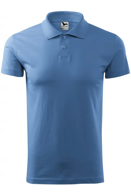 Polo semplice da uomo - cielo blu, L