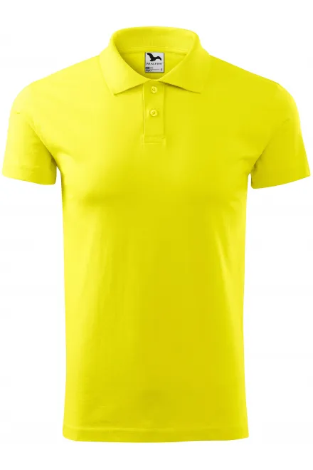 Polo semplice da uomo - limone giallo, L