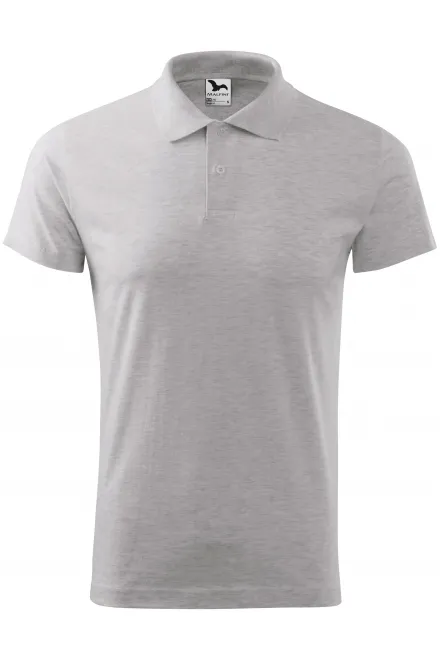 Polo semplice da uomo - marmo grigio chiaro, L