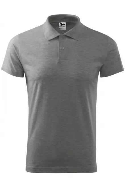 Polo semplice da uomo - marmo grigio scuro, L