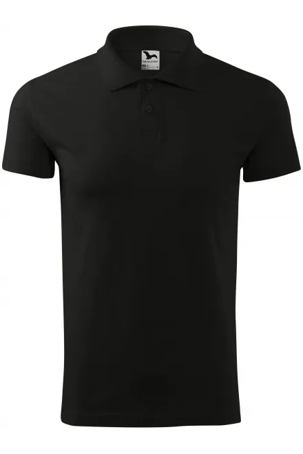 Polo semplice da uomo - nero, L