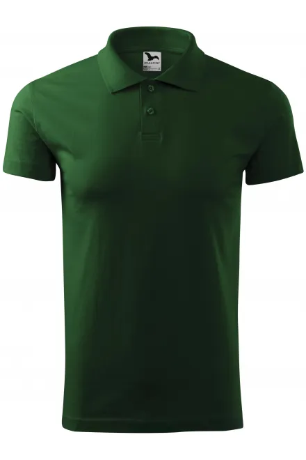 Polo semplice da uomo - verde bottiglia, L