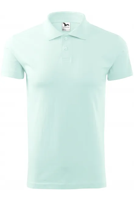 Polo semplice da uomo - verde ghiaccio, L