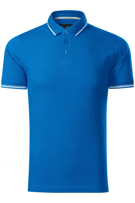 Polo uomo a contrasto - oceano blu, 2XL