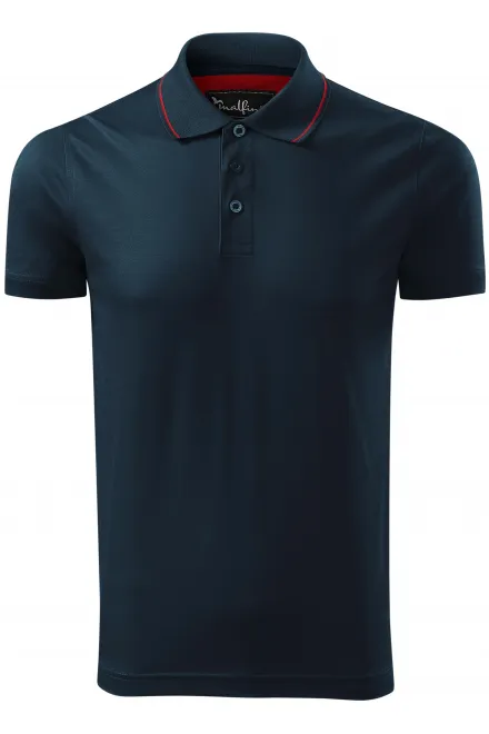 Polo uomo elegante mercerizzata - blu scuro, XL
