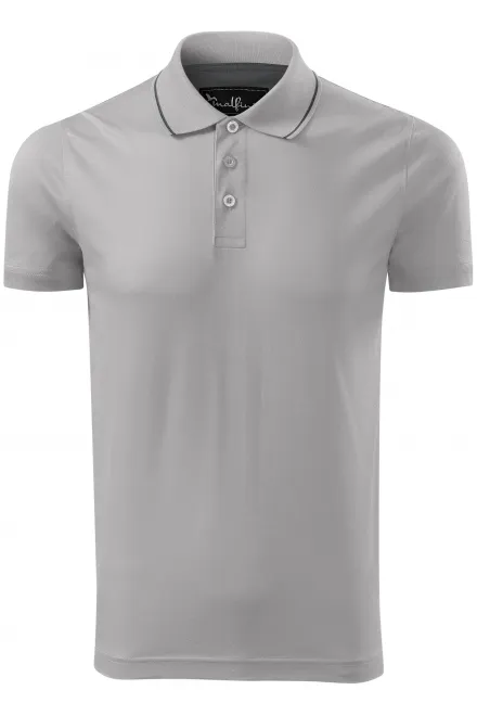 Polo uomo elegante mercerizzata - grigio argento, XL