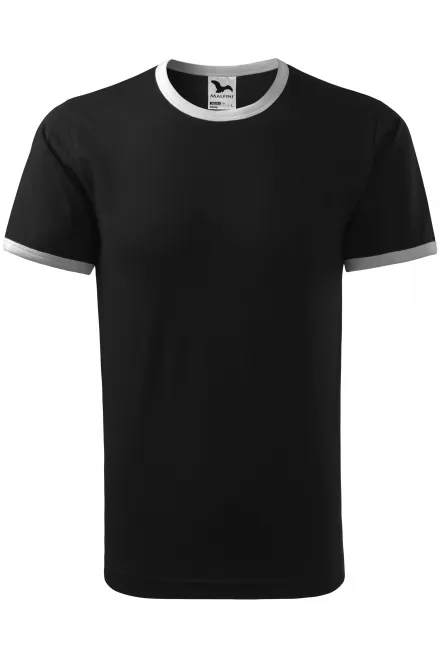 T-shirt a contrasto unisex - nero, S