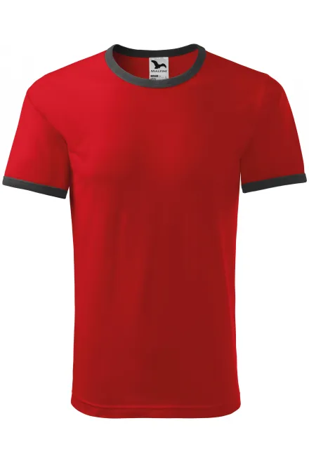 T-shirt a contrasto unisex - rosso, S