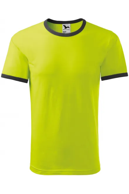 T-shirt a contrasto unisex - verde lime, S