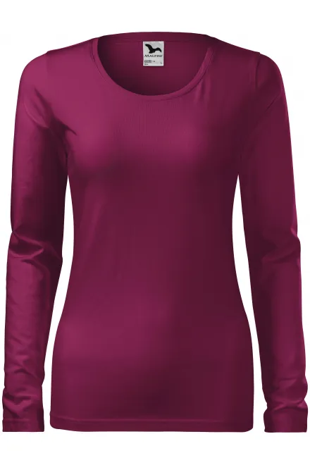 T-shirt aderente da donna con maniche lunghe - fucsia, XS
