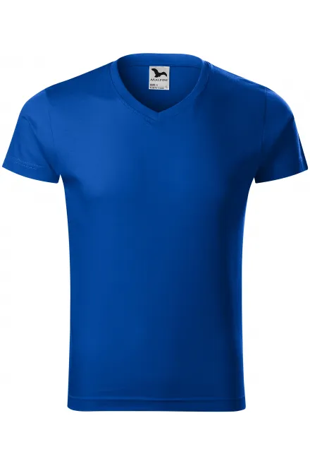T-shirt attillata da uomo - blu reale, S