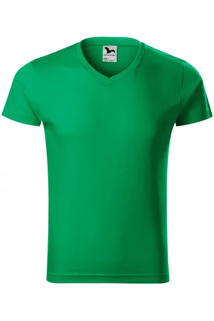 T-shirt attillata da uomo - erba verde, S
