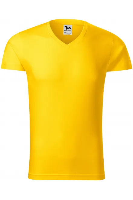 T-shirt attillata da uomo - giallo, S